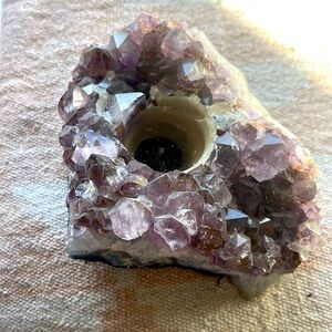 Amethyst candle holder